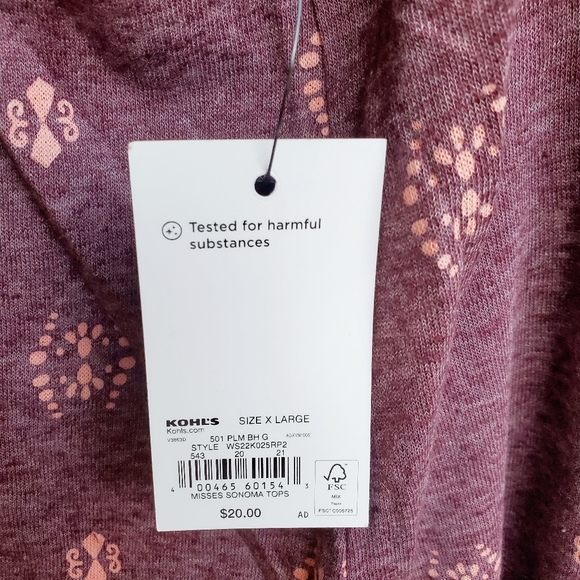 SONOMA | Squareneck Camisole in Plum Geo Print sz XL - Picture 5 of 8